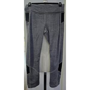 Lululemon gray with black leggings 6 preowned women's pace rival crop